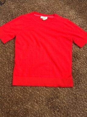 Girls' Vibrant Red Short-Sleeve Knit Top by Crewcuts